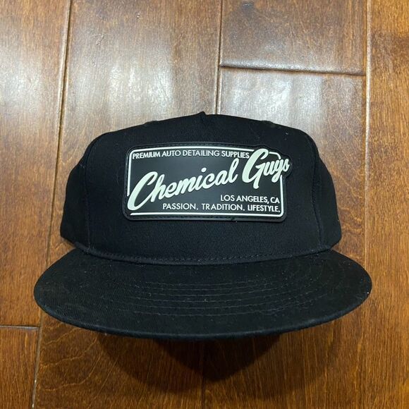 Chemical Guys Car Detailing Supplies Black Rubber Logo Snapback Hat Cap Men's OS - Picture 3 of 6